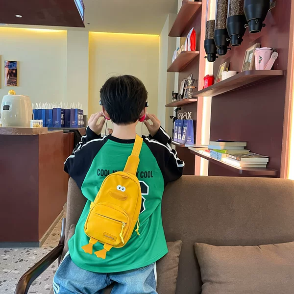 New Children's Chest Bag Korean Cartoon Boys and Girls Shoulder Bag Crossbody Bag Boys and Girls Cute Animal Bag