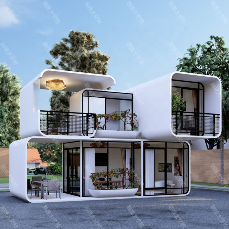 [Reclutamiento de cooperación en comercio exterior] Cápsula espacial sala móvil fabricante de cabina de manzana de doble capa atracción turística sala de cielo estrellado