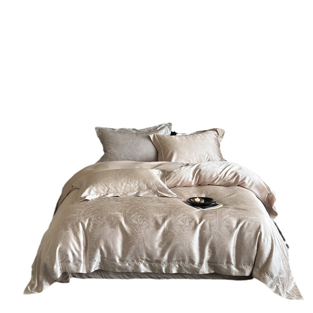 Italian Light Luxury High Precision Brocade Jacquard Bedding Bedding High-end Pure Cotton Long-staple Cotton Four-piece Set