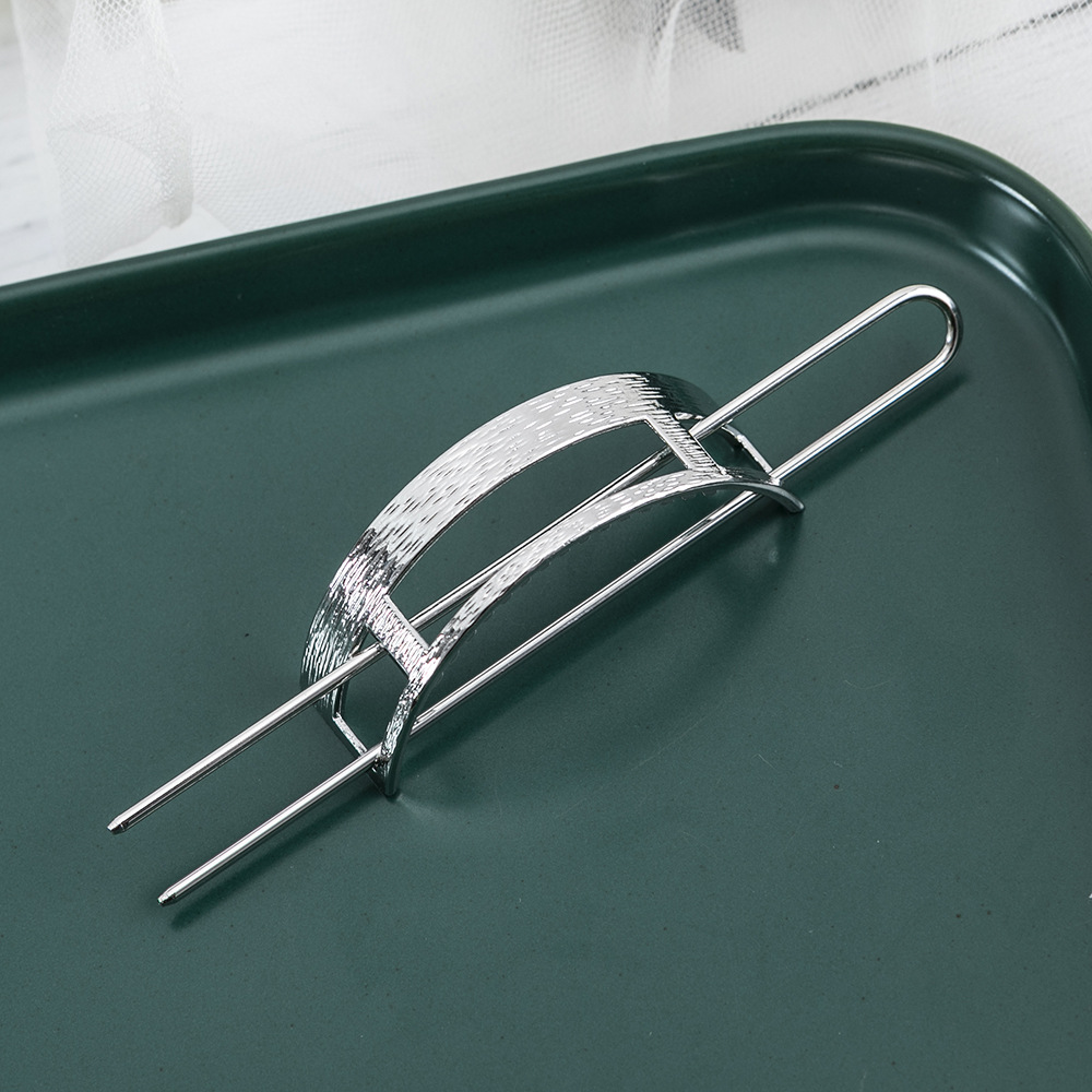 Estilo coreano aleación clip tocado exquisita horquilla de metal europeo y americano simple flecha perla horquilla rizador de pelo