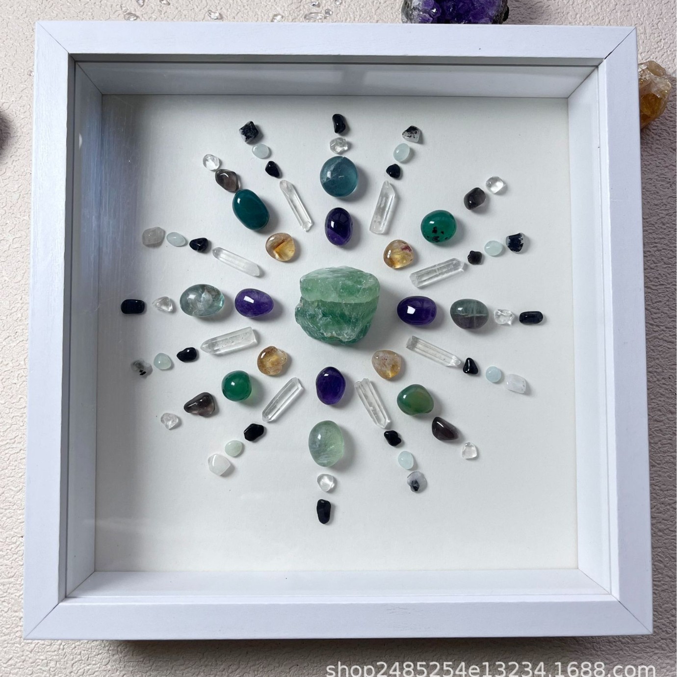 越境で人気の高いアマゾン天然水晶装飾画、魔法陣クリスタル絵画、ホームクリスタルアレイ、ミニマリスト