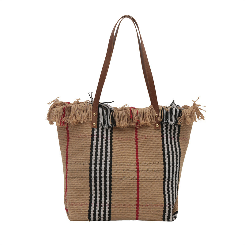 Bolsa de tejido de bordilla de tejido para mujeres 2024 nuevo nicho de diseño de moda bolsa de moda bolsa de gran capacidad de personalidad bolso de hombro