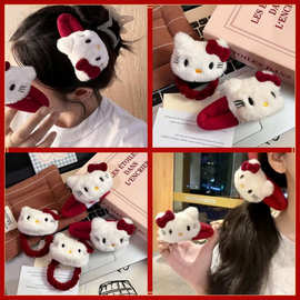 卡通可爱小猫发圈发夹创意甜美ins侧边刘海少女心掰掰发饰发根