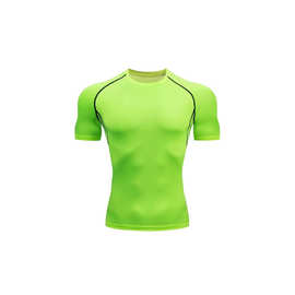 2025新款男士运动紧身衣 运动跑步速干t恤男 透气弹力短袖健身服