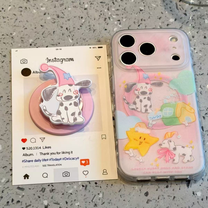 Cute Cartoon Star Dalmatian Magnetic Stand Suitable for iPhone 17 Pro Max Apple 16 Phone Case 15 for Women Cute Cartoon Star Dalmatian Magnetic Stand Suitable for iPhone 17 Pro Max Apple 16 Phone Case 15 for Women