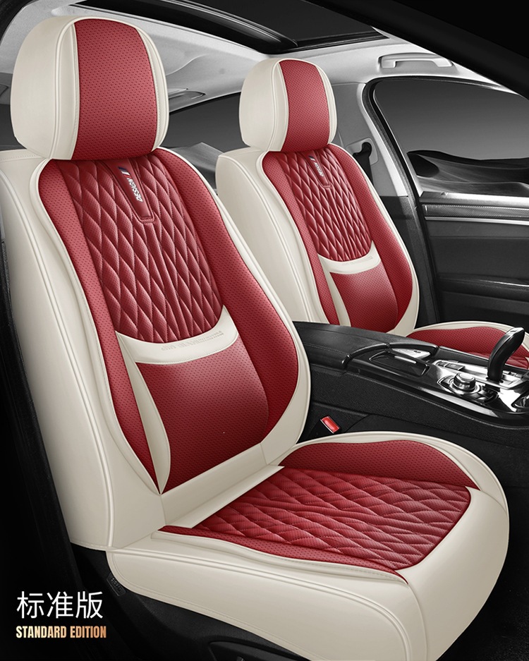 New Nappa Leather Fixed Lumbar Support Three-Dimensional Car Seat Cover, Universal for All Seasons, Car Seat Cushion Exclusively Available on Amazon