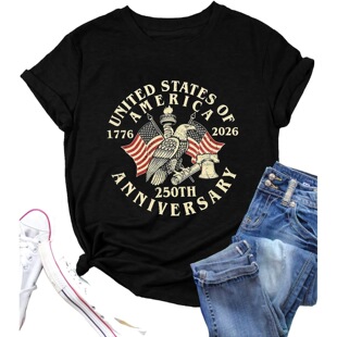 USA 250 Anniversary Shirts Womens 4th of July Tshirts 1776 2