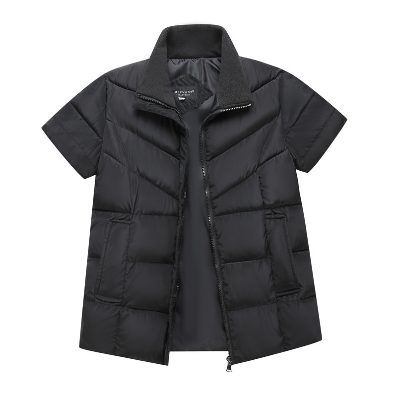 Chaleco de algodón de los hombres con mangas extra grande tamaño manga corta chaleco papá más tamaño gordo viejo hombre media manga abajo chaqueta