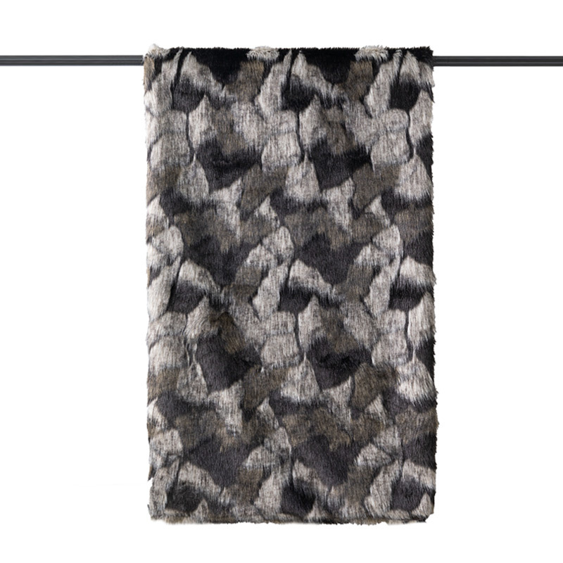 Modern Light Luxury Model Room Bed Flag Black And White Simulated Fur Bed End Towel Hotel Homestay Bedding Blanket Designer