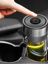 ♔商务按压式车载二代速开盖带提绳双层隔热加厚高硼硅玻璃礼品杯