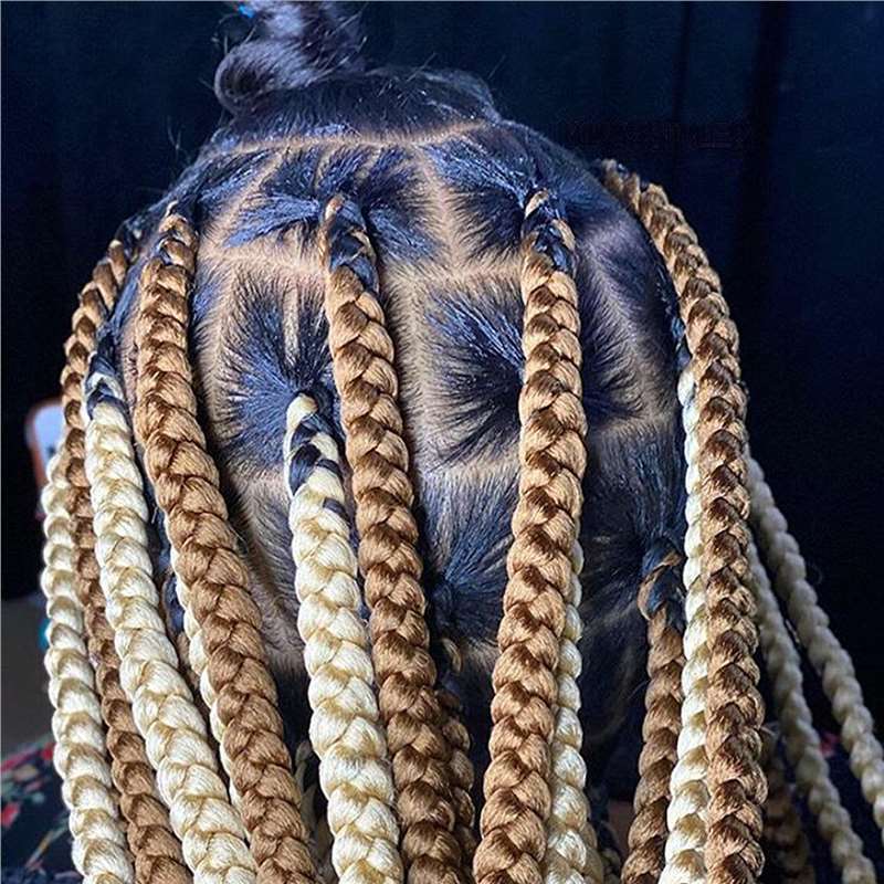 Fibra química africana gran trenza de alta temperatura seda peluca de mujer trenza monocromática trenza sucia puesta en percha