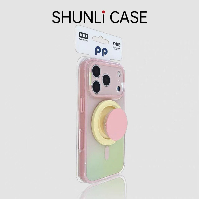 Magnetic 2-in-1 Dual-Layer Gradient Full-Cover Ai Button Case Suitable for iPhone 17 Pro Max, iPhone 16, iPhone 15 Hard Case