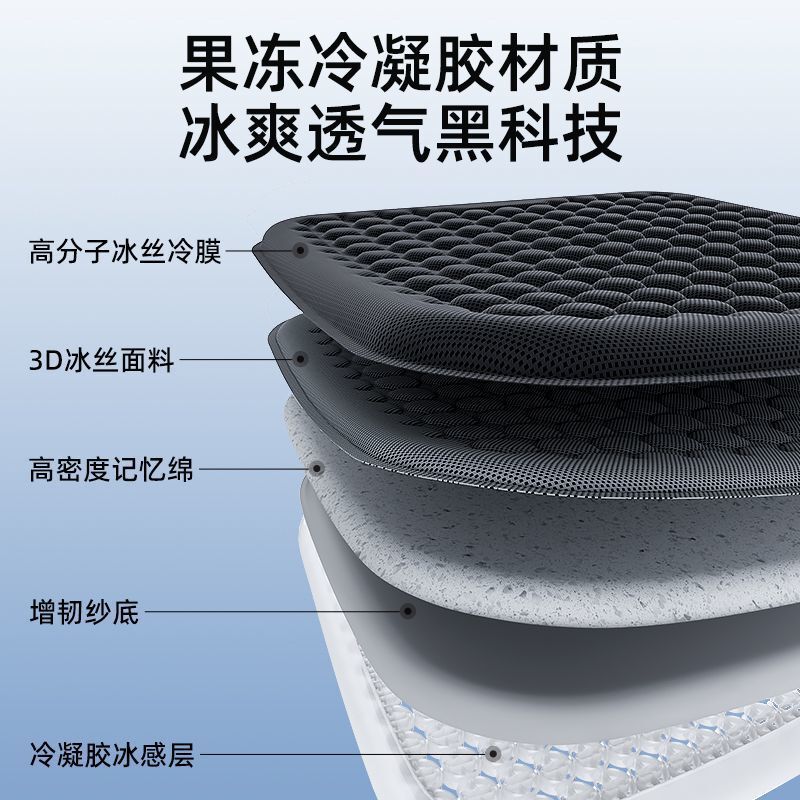 蜂窝凝胶汽车坐垫豪华坐垫夏季凉垫四季通用透气硅胶汽车冰凉座垫|undefined