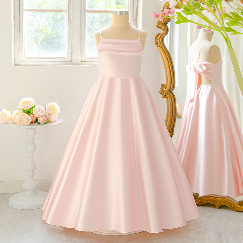 Lace Girls' Wedding Dress Piano Long Dress Guzheng Cello Performance Dress Birthday Princess Dress