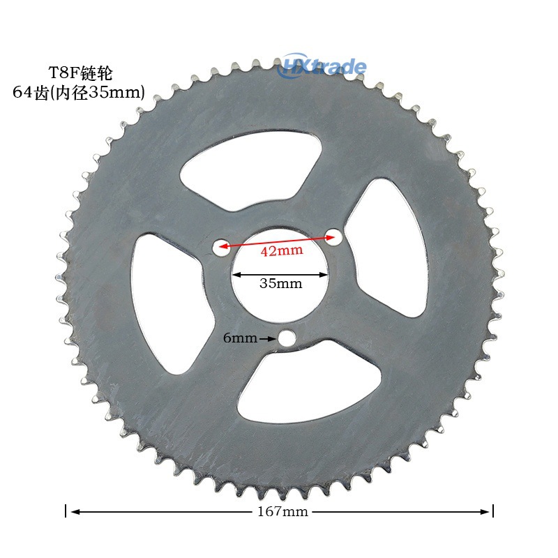 49Cc Mini Motorcycle Electric Gasoline Scooter T8F Gear 44 54 64 74 Tooth Chain Sprocket Chainring