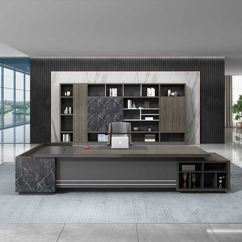 Office Desk and Chair Set for CEO/Manager, Simple Modern Single Big Desk, Office Furniture Wholesale