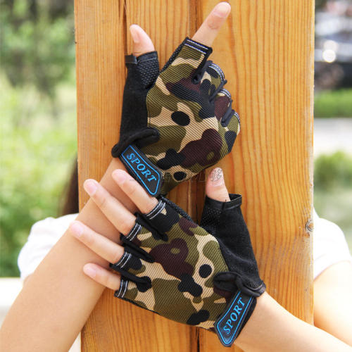 Manufacturer wholesale children's half finger gloves for men's outdoor sports thin breathable cycling half gloves for women's roller skating performance