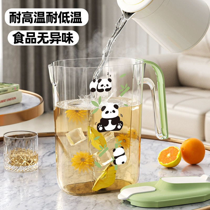 Flavored tea, transparent plastic capacious teapot for home use, simple and elegant design