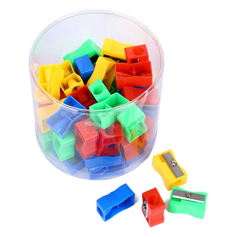 Sacapuntas de lápiz de plástico de color caramelo sacapuntas Sacapuntas de lápiz forma creativa de dibujos animados estudiante de papelería de aprendizaje