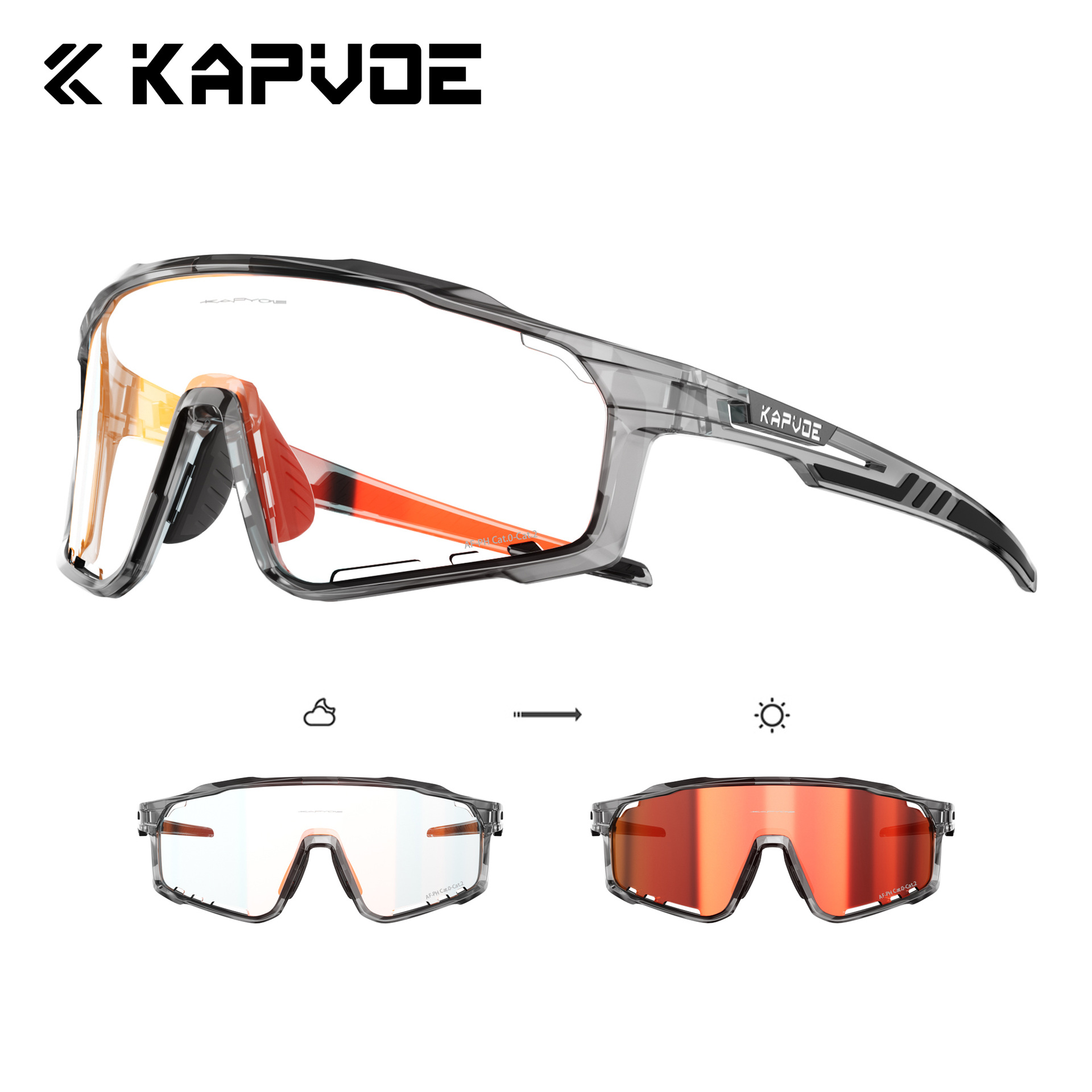 Gafas Fotocromáticas y Antivaho de Ciclismo TR90 Antivaho, Protección UV, A Prueba de Viento