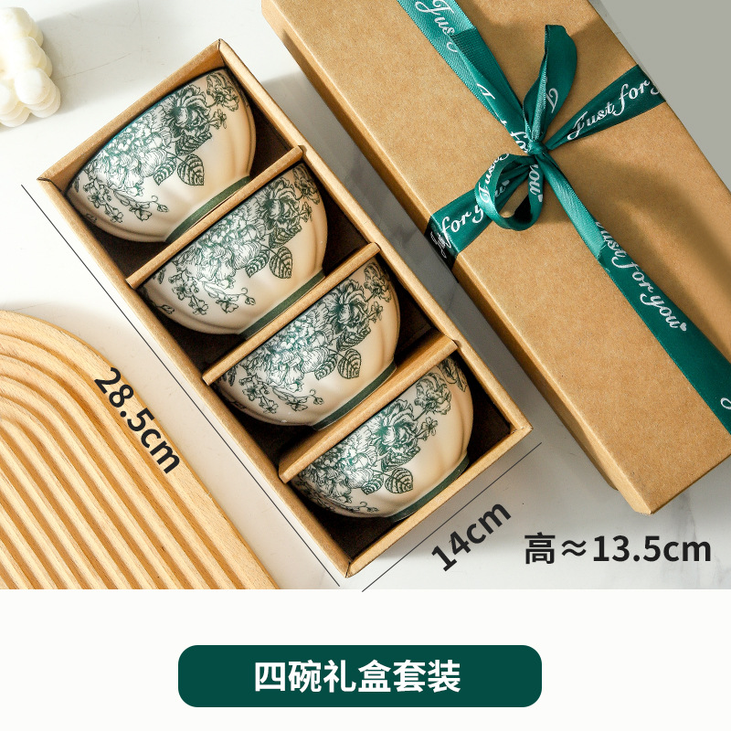 Rosas de cerámica japonesa regalo de mano set de platos set de platos de alta cara tazón de regalo de cerámica actividad tazón