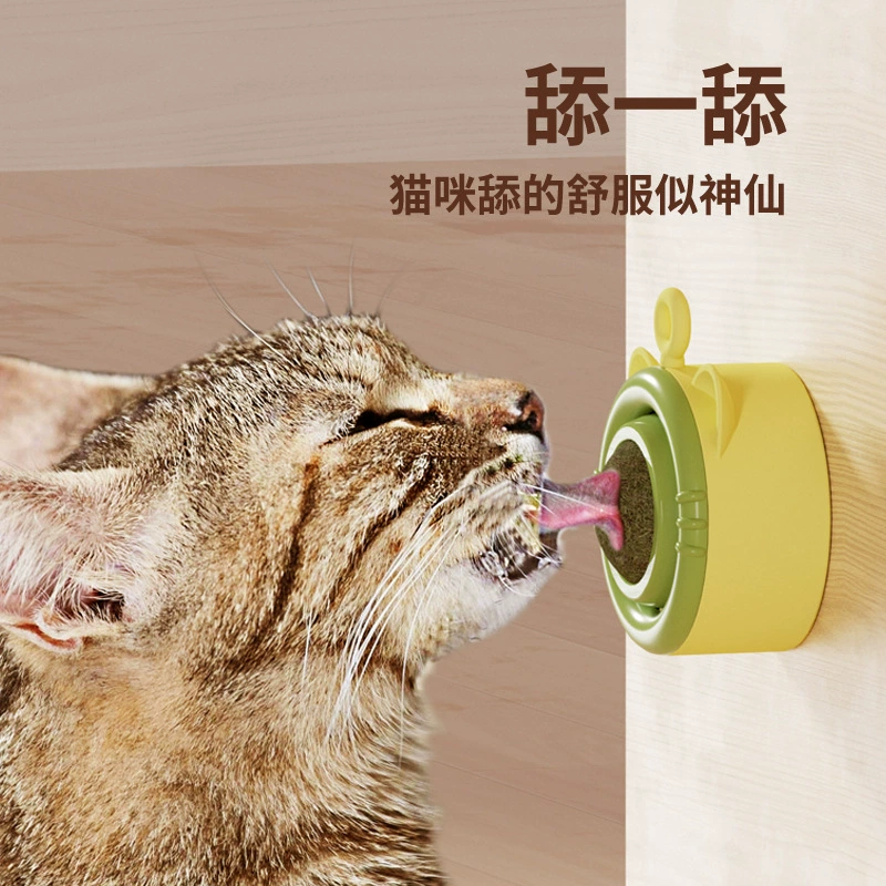 Кошка лизать и лизать кошачий мятный шарик от привет