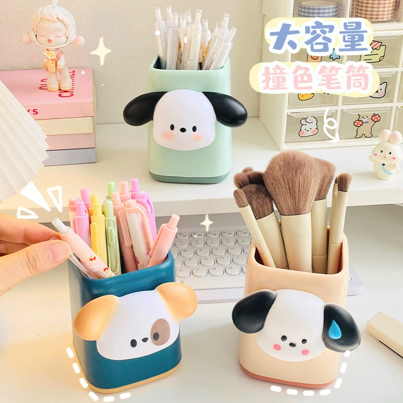 Cartoon children's pens holder, storage box for elementary school students, Nordic style, handmade