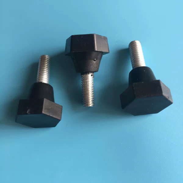 Hexagon screw plastic adjusting foot sofa hardware foot M6 tooth adjusting rubber head screw