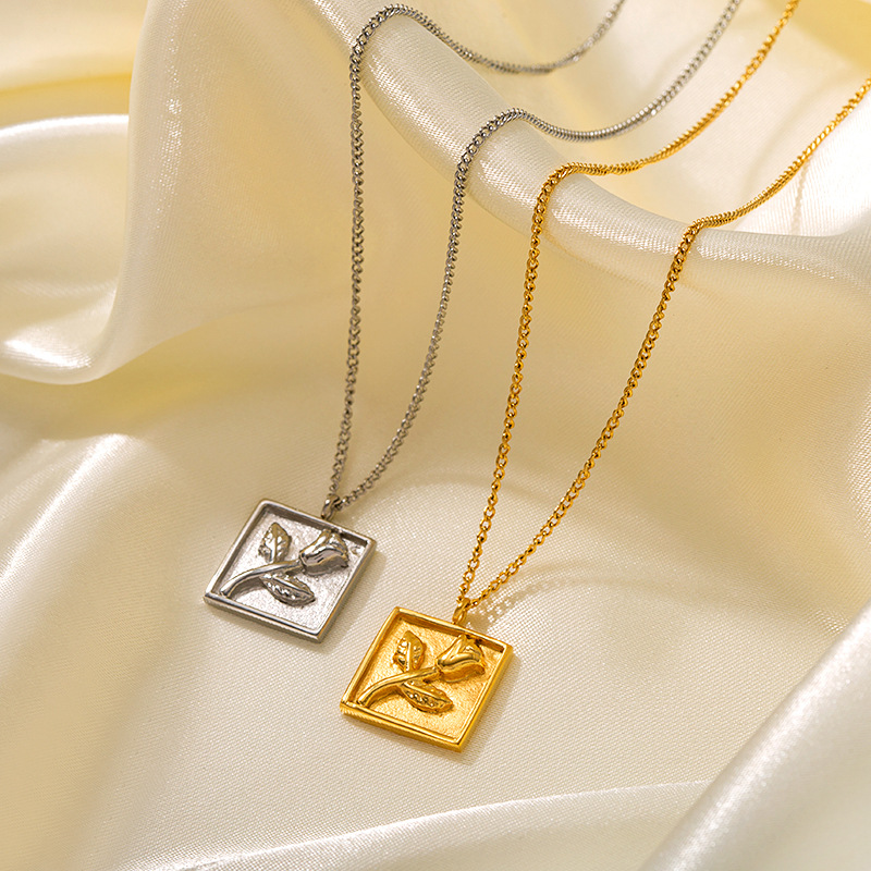 European and American minimalist and elegant titanium steel limited edition rose gold necklace cross-border necklace, popular necklace, elegant gold