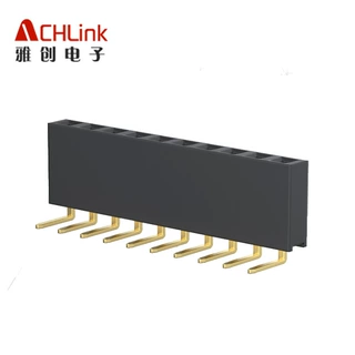 FEMALE HEADER 2.54mm 间距 单排 90度 H=7.1MM 塑高7.1 连接器