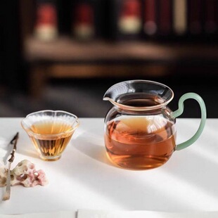Anti-scalding fair cup glass thickened heat-resistant kung fu tea suit tea leakage tea accessories household transparent male cup tea set accessories