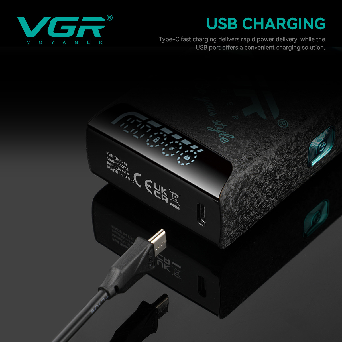 Dual Head Reciprocating Shaver Portable Rechargeable Electric with Gradient Digital Display for Men's Facial Hair Trimming_voghion.com