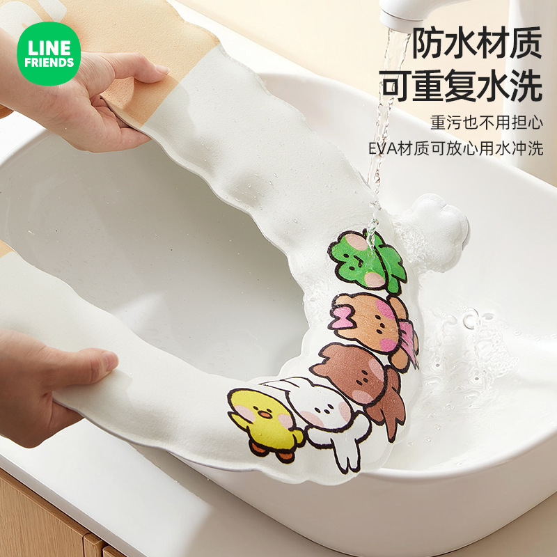 马桶垫洗手间坐便垫加厚防水坐垫圈卡通冬季粘贴式马桶垫四季通用|undefined