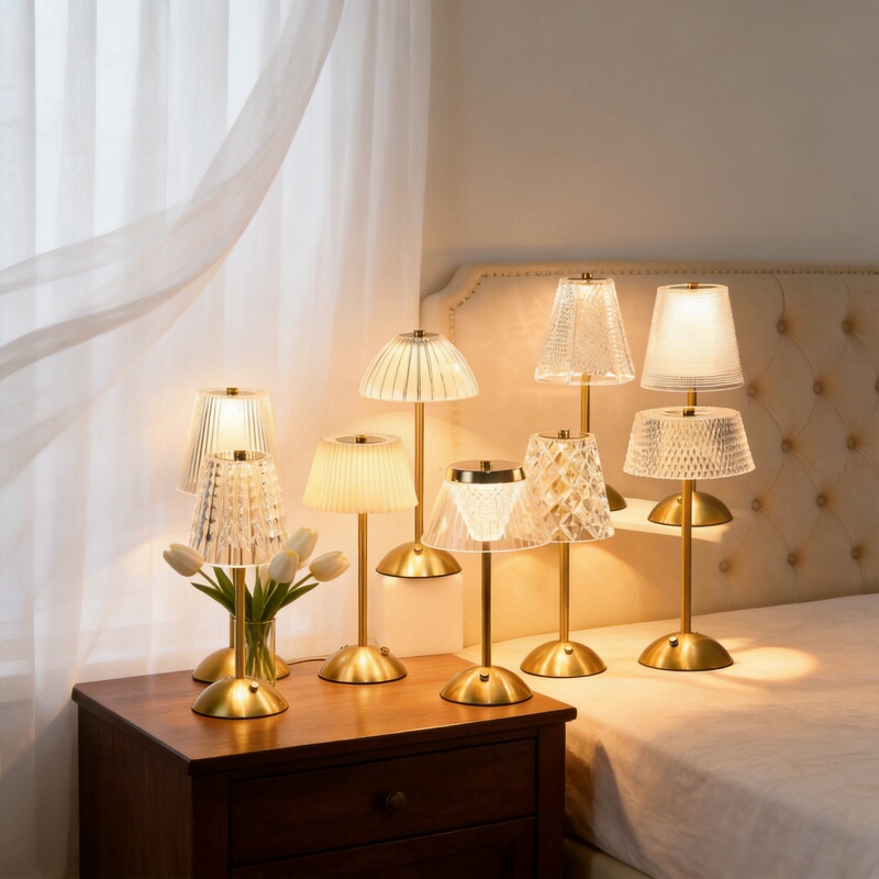 Modern Minimalist Touch Night Light, Metal Geometric Three-Dimensional Bedroom Bedside Lamp, Atmospheric Ornament