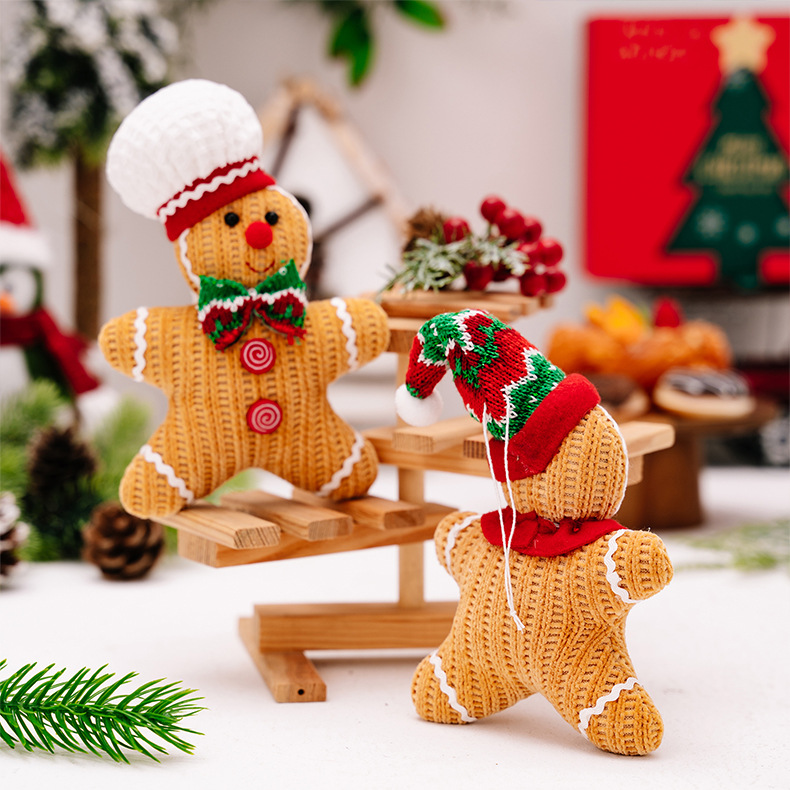 160g Weight Hanging Ornaments Event & Party Supplies 1 Piece Quantity Party, Festival Occasion Polyester Material Christmas Festival Gingerbread Pattern Cute Style Christmas Cute Gingerbread Polyester Party Festival Hanging Ornaments 8