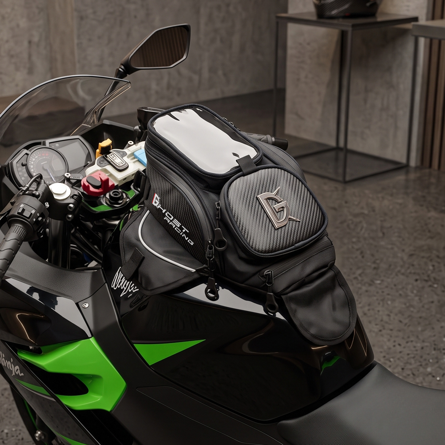 Bolsa de imán de la motocicleta bolsa de aceite de navegación táctil bolsa a prueba de polvo bolsa de aceite de motocicleta bolso de hombro bolso de la cintura equipo