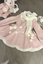 初雪小樱 冬装新款日系软妹设计感千金围巾温柔连衣裙显瘦两件套