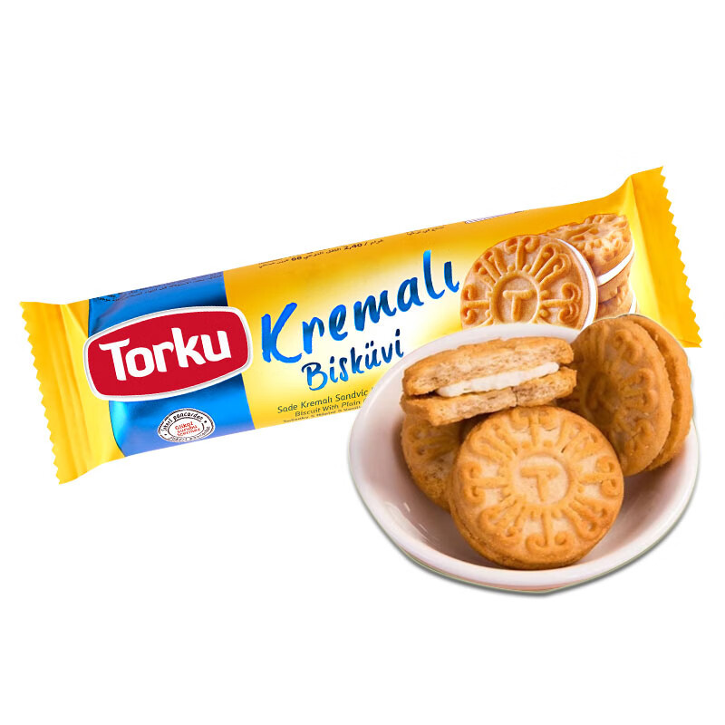 土耳其torku倍迷夹心饼干奶油榛子巧克力香蕉味袋装休闲零食61g