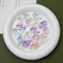 鼎奕冷月透明鲨鱼拖鞋异形珠子高亮电镀亚克力珠直孔散珠diy串珠