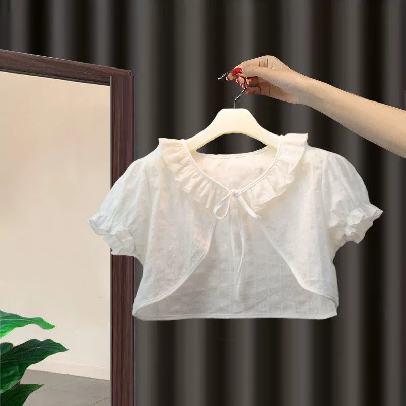 Лет cloak, детская одежда от солнца, белая куртка, юбка, тренчкот, с коротким рукавом