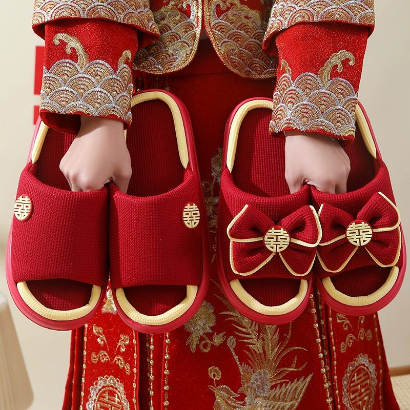 Свадебные тапочки праздничный красный пара летняя пара eva продвинутого чувства свадебной обуви дома свадебные тапочки