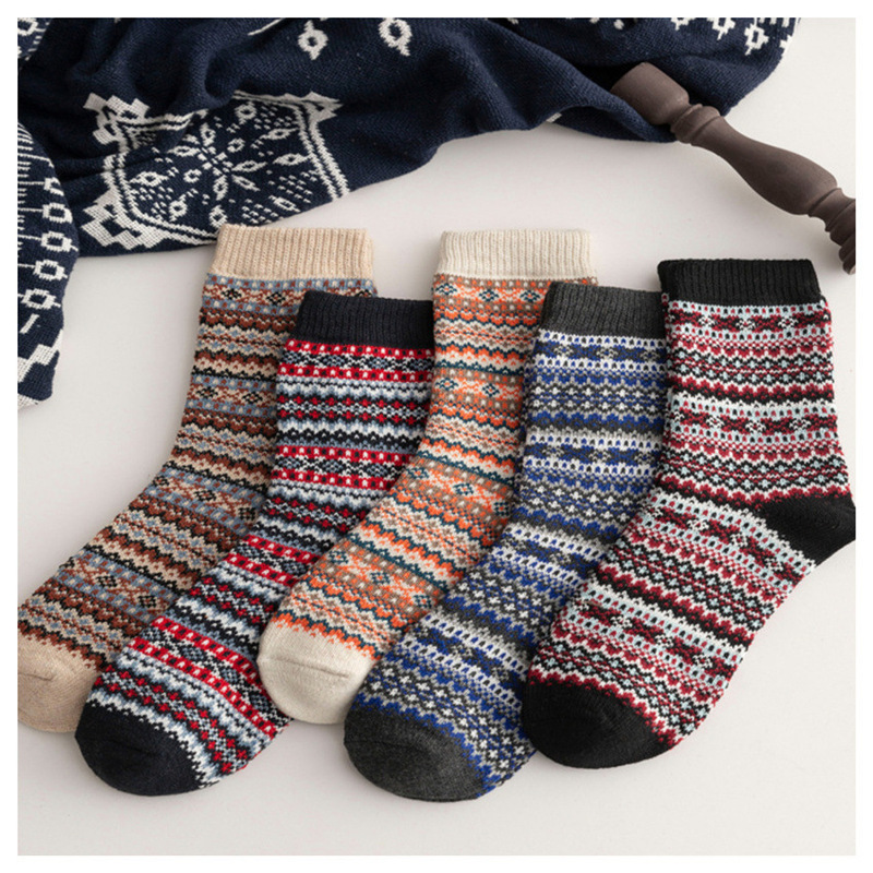 Ethnic Cross-border Men's Warm Wool Socks Winter Crew Thick Thick Thick Warm Mid-length Socks Ethnic Cross-border Men's Warm Wool Socks Winter Crew Thick Thick Thick Warm Mid-length Socks