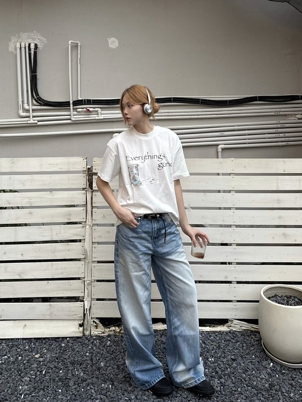 Xanvas「Everything's gone」标语时间流逝沙漏印花短袖t恤|undefined