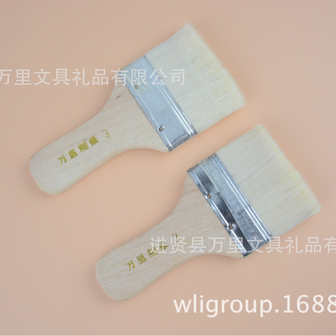 万里文具集团直营品质3号羊毛板刷 尼龙毛刷 油画刷 木柄毛刷推广