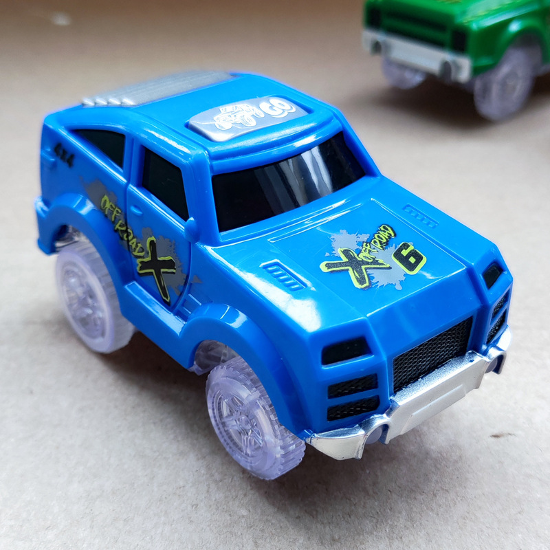 Eléctrico transparente 5-luz caramelo coche muñeca emisora de luz carril accesorios de juguete luz coche de policía ingeniería coche suministro transfronterizo