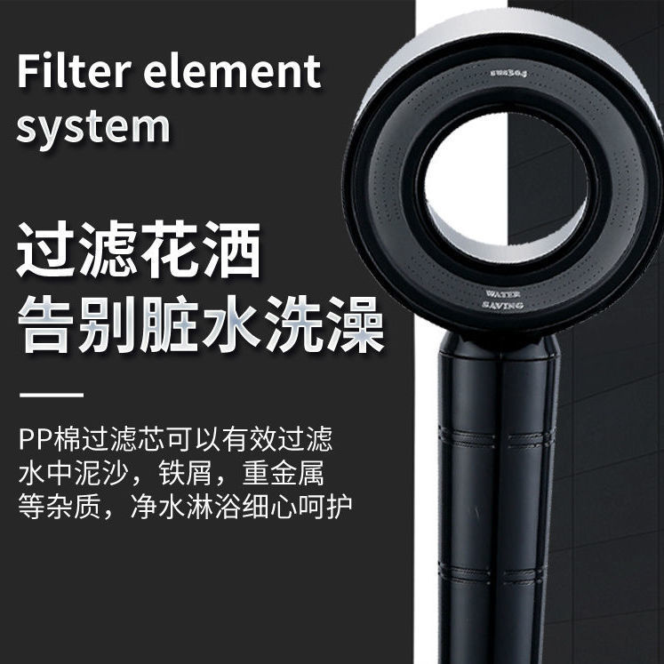Cross-border Ring Shower Head Pressurized Shower Nozzle Household Bathroom Bath Handheld Shower Pressurized Filter Element