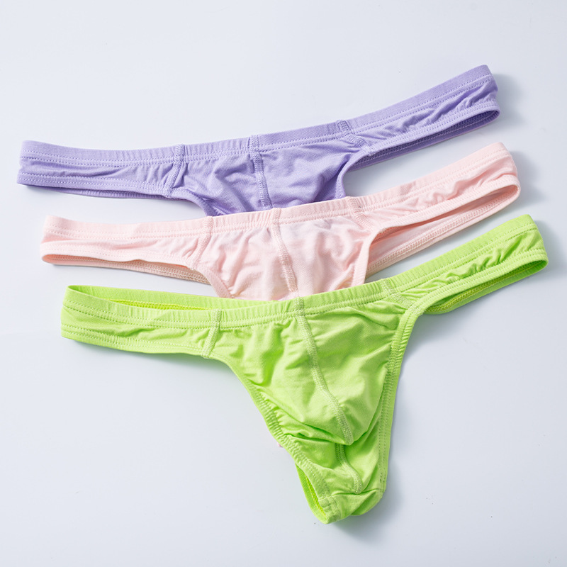 Adannu Low-Waist Briefs High-Cut Bikini Sexy U-Convex Breathable Modal Single-Ti Pants Men's Pure Color Comfortable