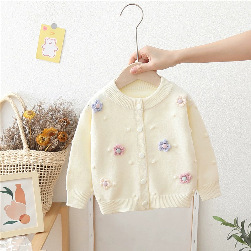 Demi-season sweater, thermal underwear, knitted woolen cute cardigan