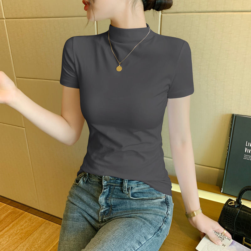 연기 회색 [반 높은 칼라 순면]]