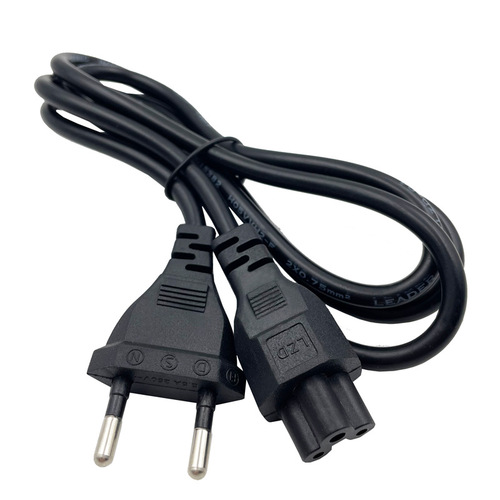 Korean German-style two-pin plum blossom tail European standard plug cable small European standard adapter laptop power cord